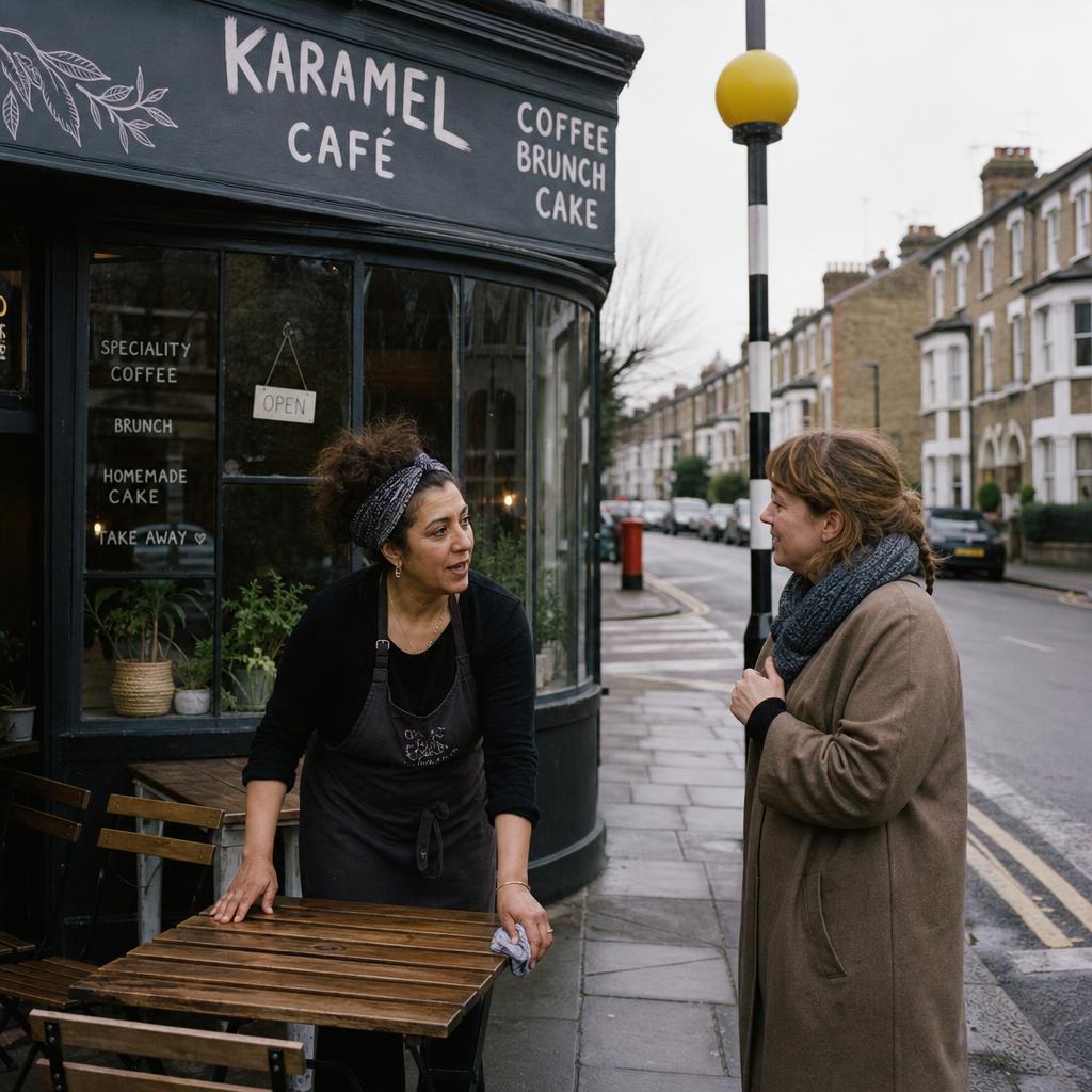 A barista pouring a coffee in an independent UK café