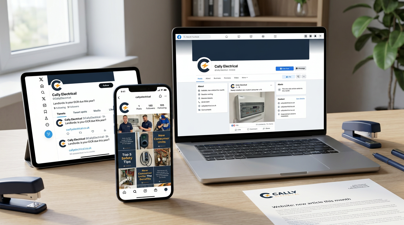 A website being updated for an independent business